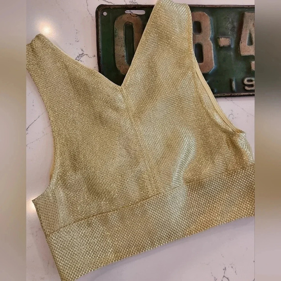 NWT || FORTE FORTE || gold bralette top - Picture 5 of 6